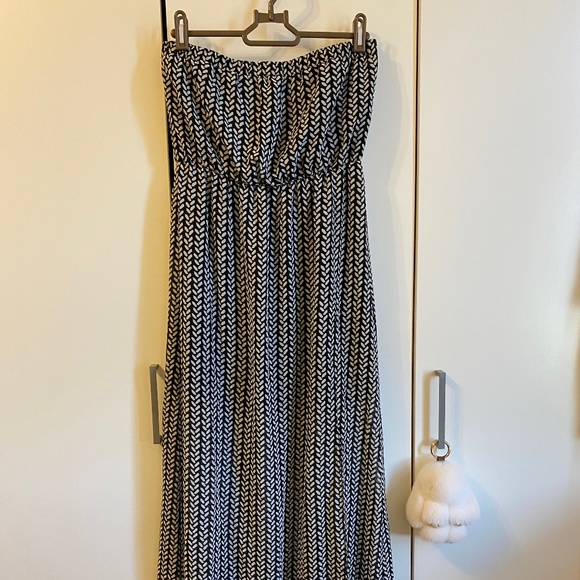 H&M Strapless Leaf Print Maxi Dress SIZE 6 - Picture 1 of 5